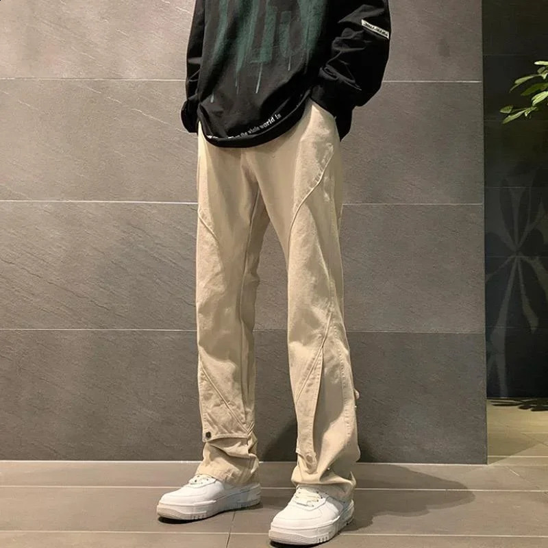 Mens commodity pants autumn black Trouser mens stacking the est highquality fashion street cotton regular suitable for unique trends 240812