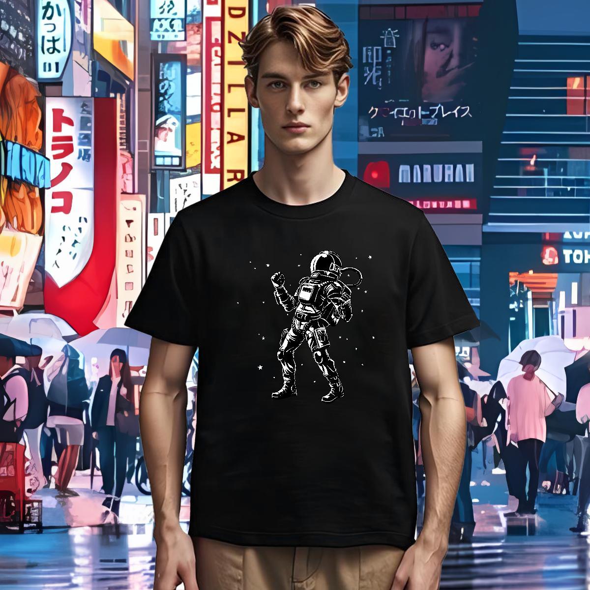 Man T Shirts 230g Pure Cotton cosmonaut Home Outdoor O-Neck Short Sleeve Oversized 3XL 4XL Men Tshirts Casual New TOP Quality Tee Shirt