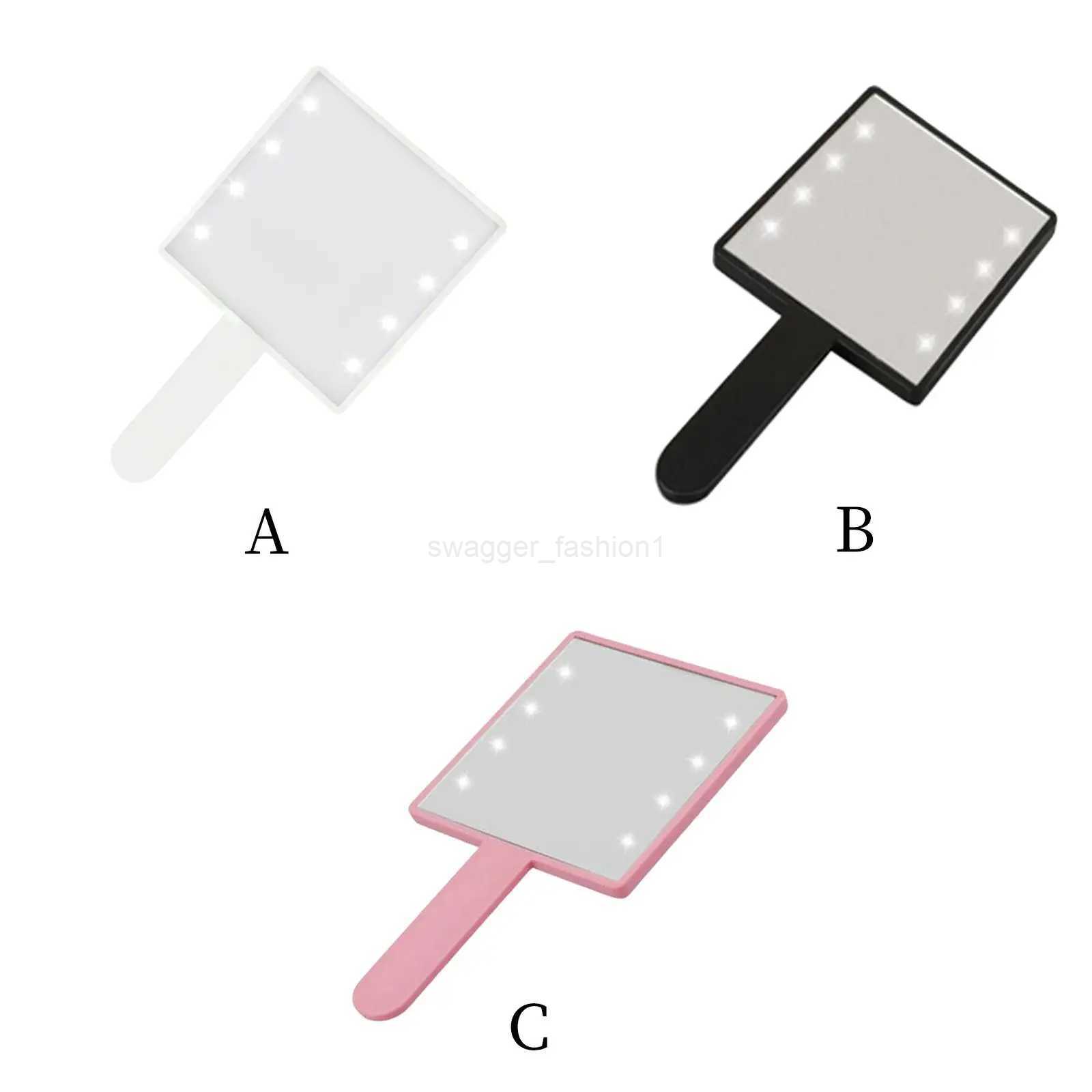 Makeup Mirror with LED Light with 8x LED Beads Handheld Small Square Cosmetic Mirror Gift for Woman Portable Compact for TravelXJ240813