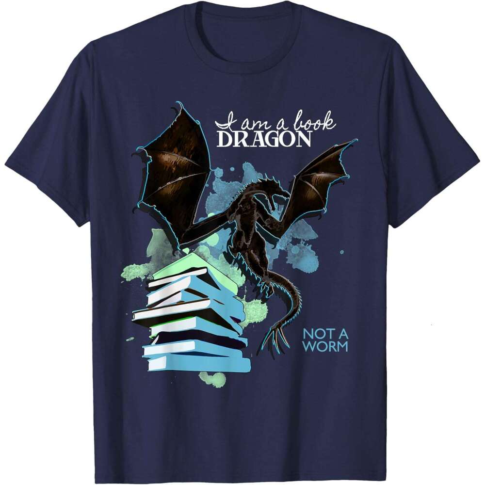2025S Fashion Designer T Shirt For Mens I Am Book Dragon Not A Worm Funny Reading Lover Gift T Shirt Shirts Tshirt Graphic Tee Casual Tops Clothes Sho