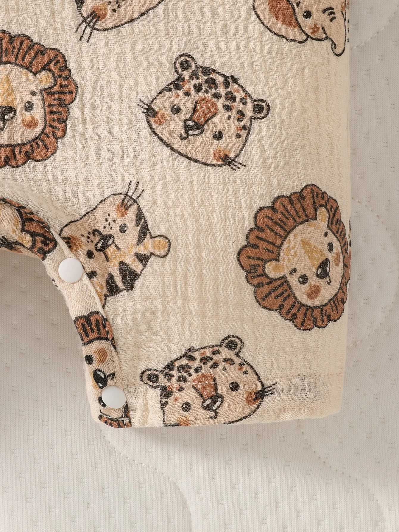 Cute cartoon animal pattern jumpsuit for summer casual wear W240812