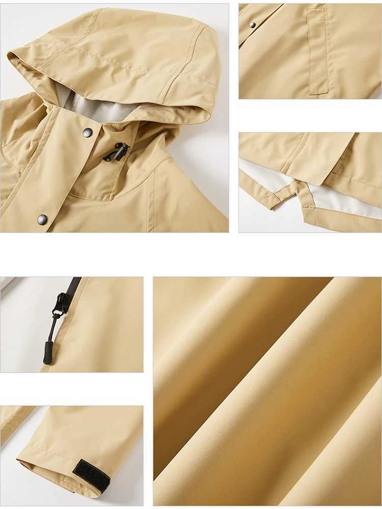 Lightweight Raincoat Women Waterproof Long Rain Coat Jacket Zip Pocket Y240810