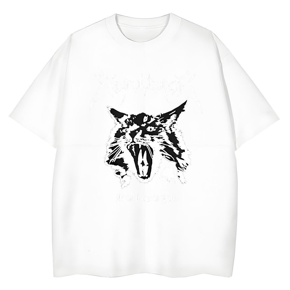 Soft T Shirts Men cat Short Sleeve Soft Street wear Hip Hop Skull 230g Cotton Men Tees New Arrival Wear