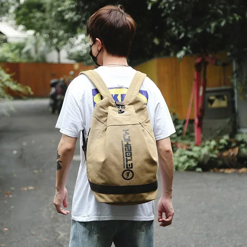 Casual Canvas Backpack Gentlemans Mens Fashion Travel Bag High Quality Knapsack Mochila Hombre 240813