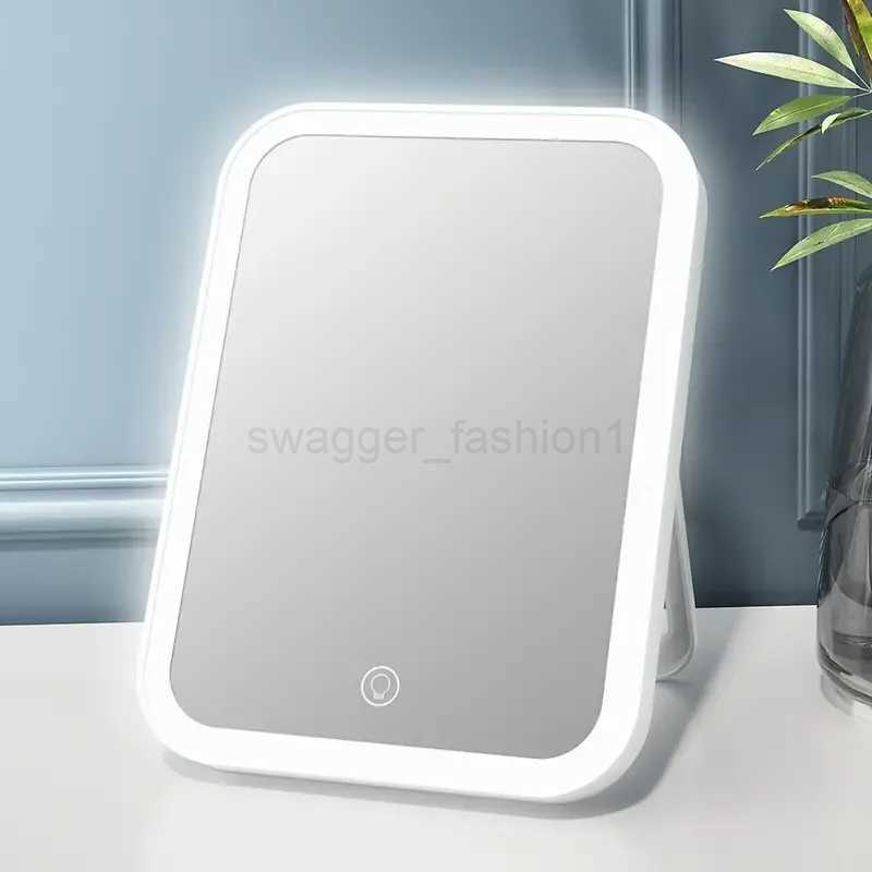 Cute Desktop Makeup Mirror with Light LED Large-sized Vanity Mirror Foldable and Portable Makeup MirrorXJ240813