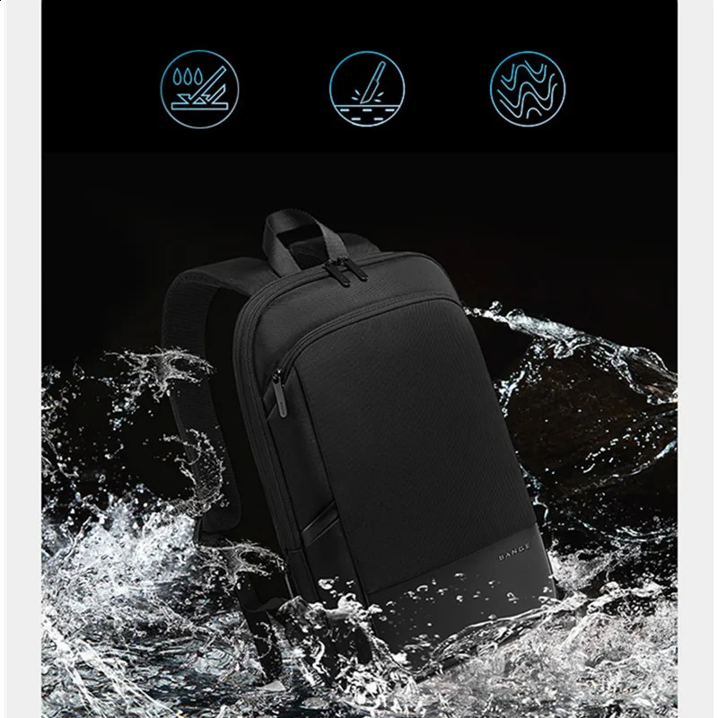 BANGE Mens Business Waterproof 156inch Laptop Backpack Fashion Classic Travel Motorcycle Lightweight Scalable Shoulder Bag 240813