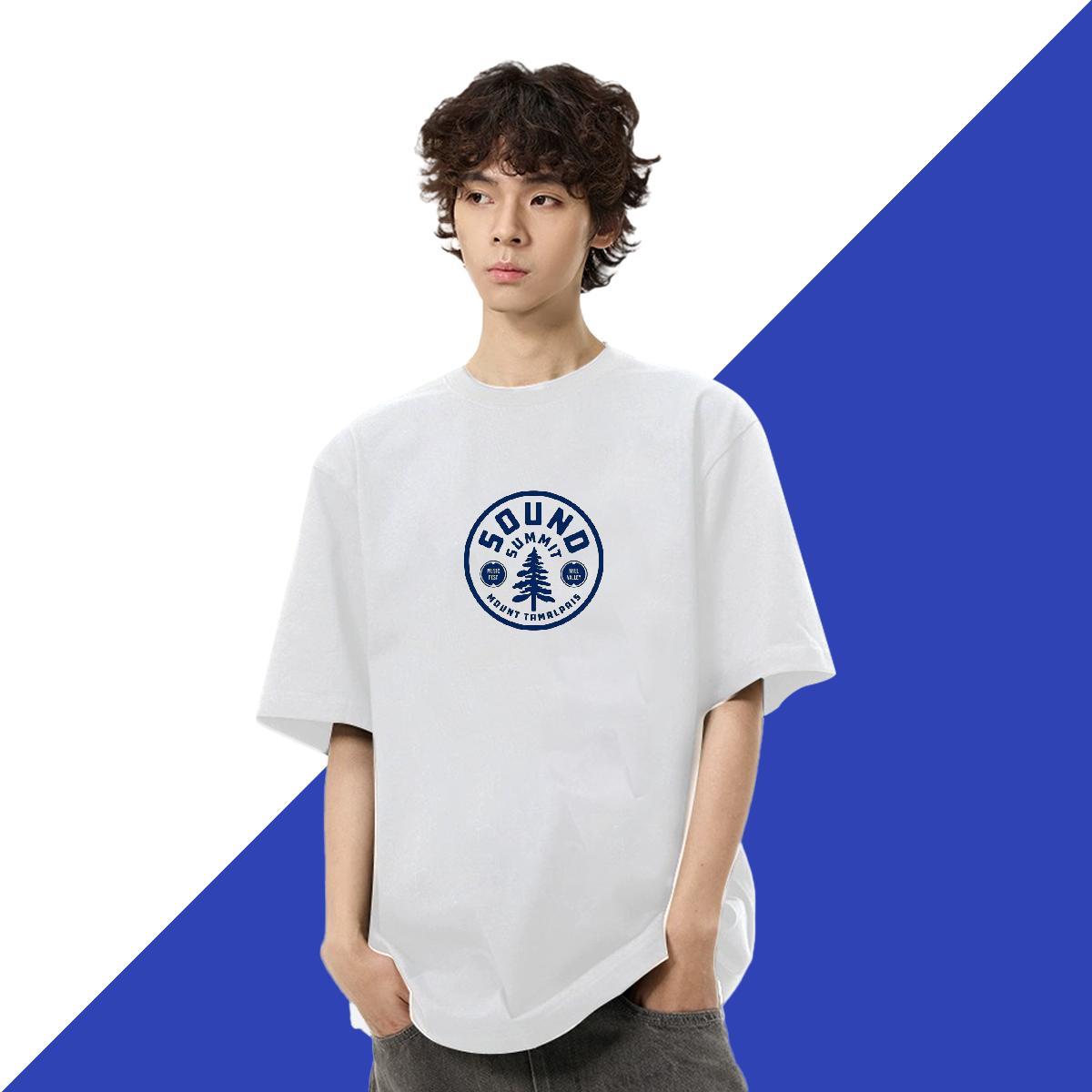 Free Shipping Men Tees Casual Beach 230g 100% Cotton Custom Print Plus Size Breathable Soft letter T Shirts Men Fashion Casual Polos