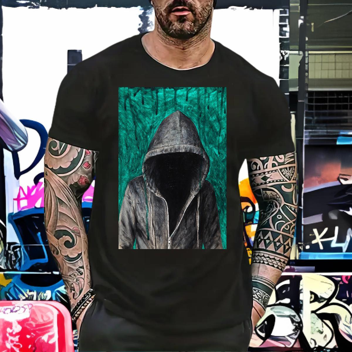 T-Shirts for Men 230g 100% Cotton portrait Daily Wear Crew Neck Breathable Custom Cartoon Tshirt for Man Woman Fashion Soft Clothings