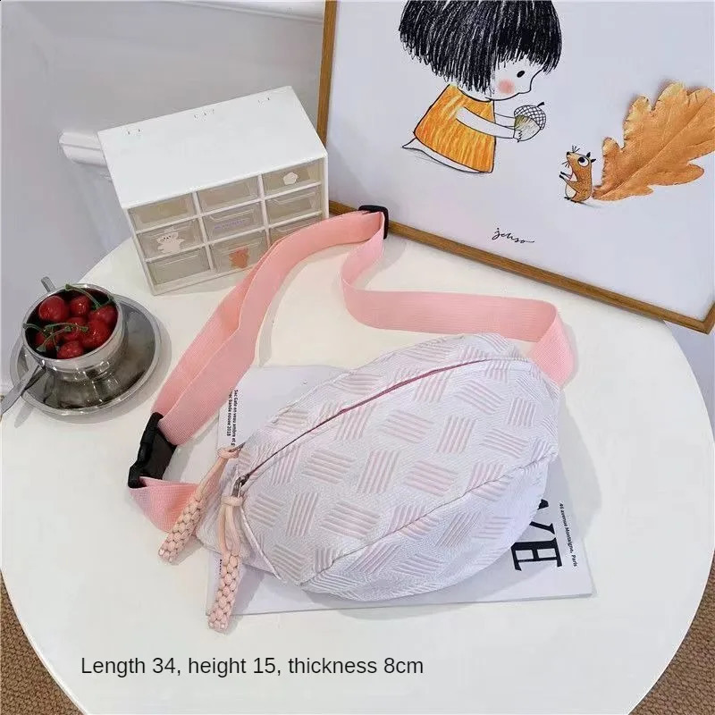 Womens sports chest bag casual multi pocket Fanny Pack sweet ten font with pendant printing large capacity mini backpack 240813