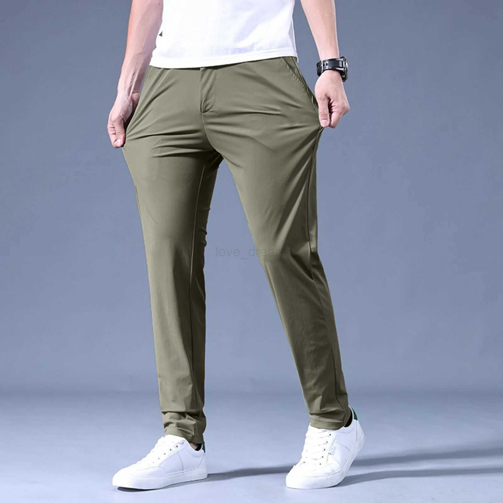 Mens Stretch Fitness Pants Mens Solid High Streetwear Pants Straight Pant Mens Trousers Fashion Casual Pants For JoggersXJ240813