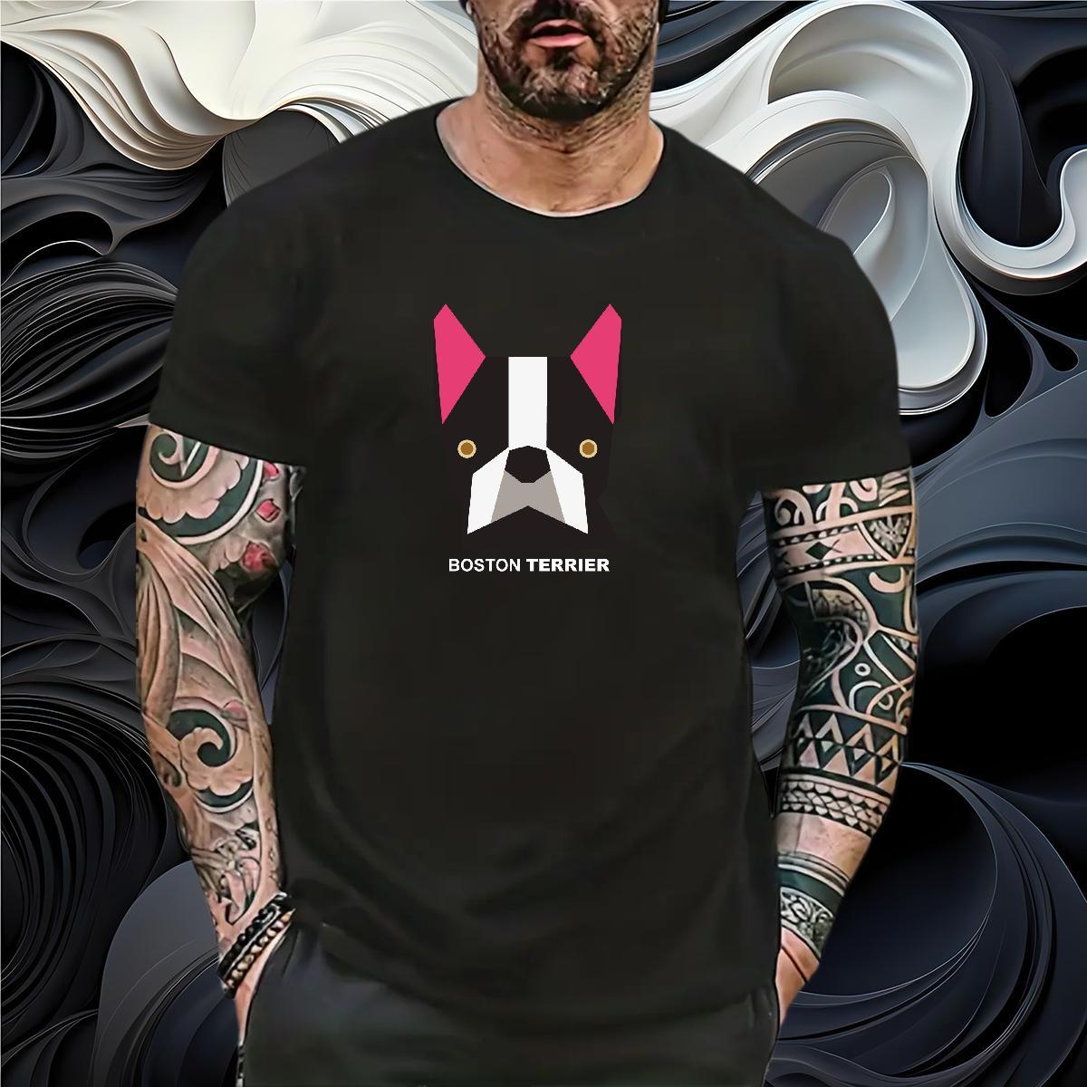 T Shirt For Man 230g Cotton dog Hip Hop Street Breathable Short Sleeve Customized Men Tops Tees 2024 Summer Loose Tshirts