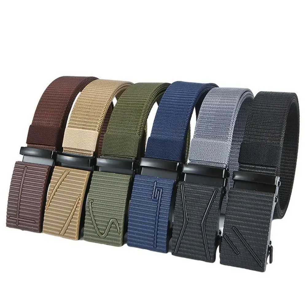 Mens casual denim breathable nylon belt tactical waistband alloy buckle belt outdoor accessories W240807