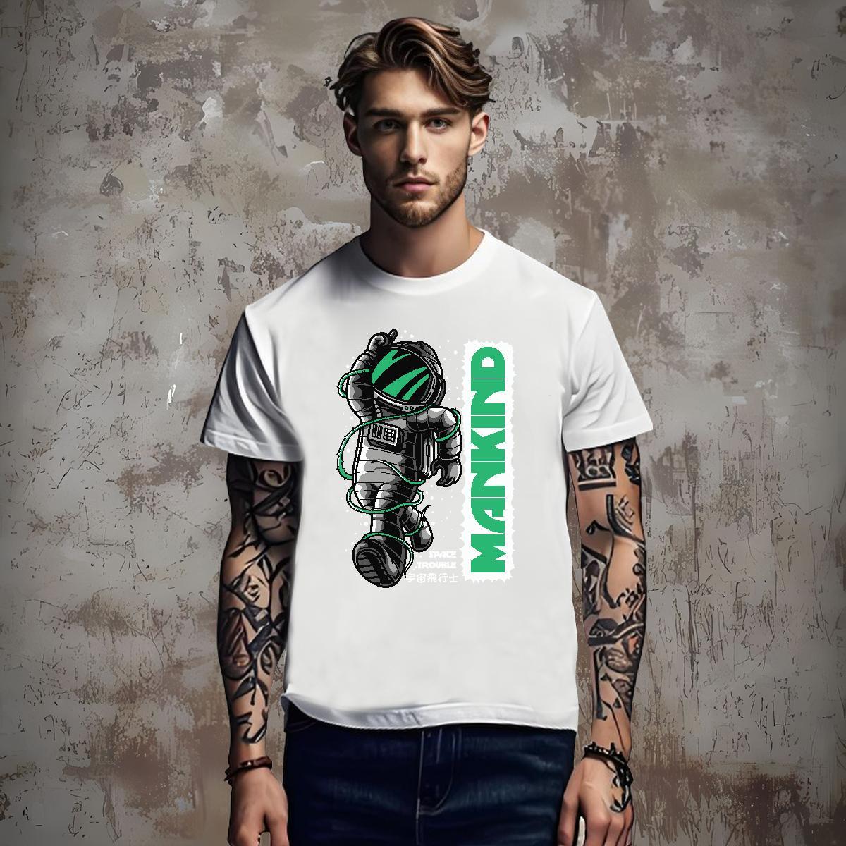 T Shirt For Man 230g Cotton universe Daily Wear O-Neck Short Sleeve Custom Printing Men Tops Tees 2024 Designer Soft Clothes