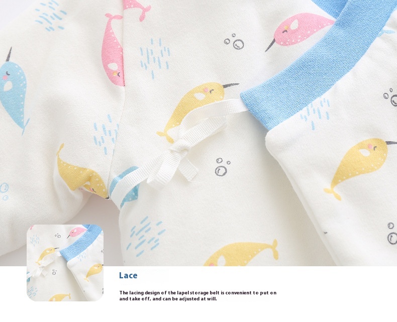 Baby cotton jumpsuit Autumn and winter baby winter monk clothes Thin cotton husky clothes for newborns plus cotton boneless butterfly clothes