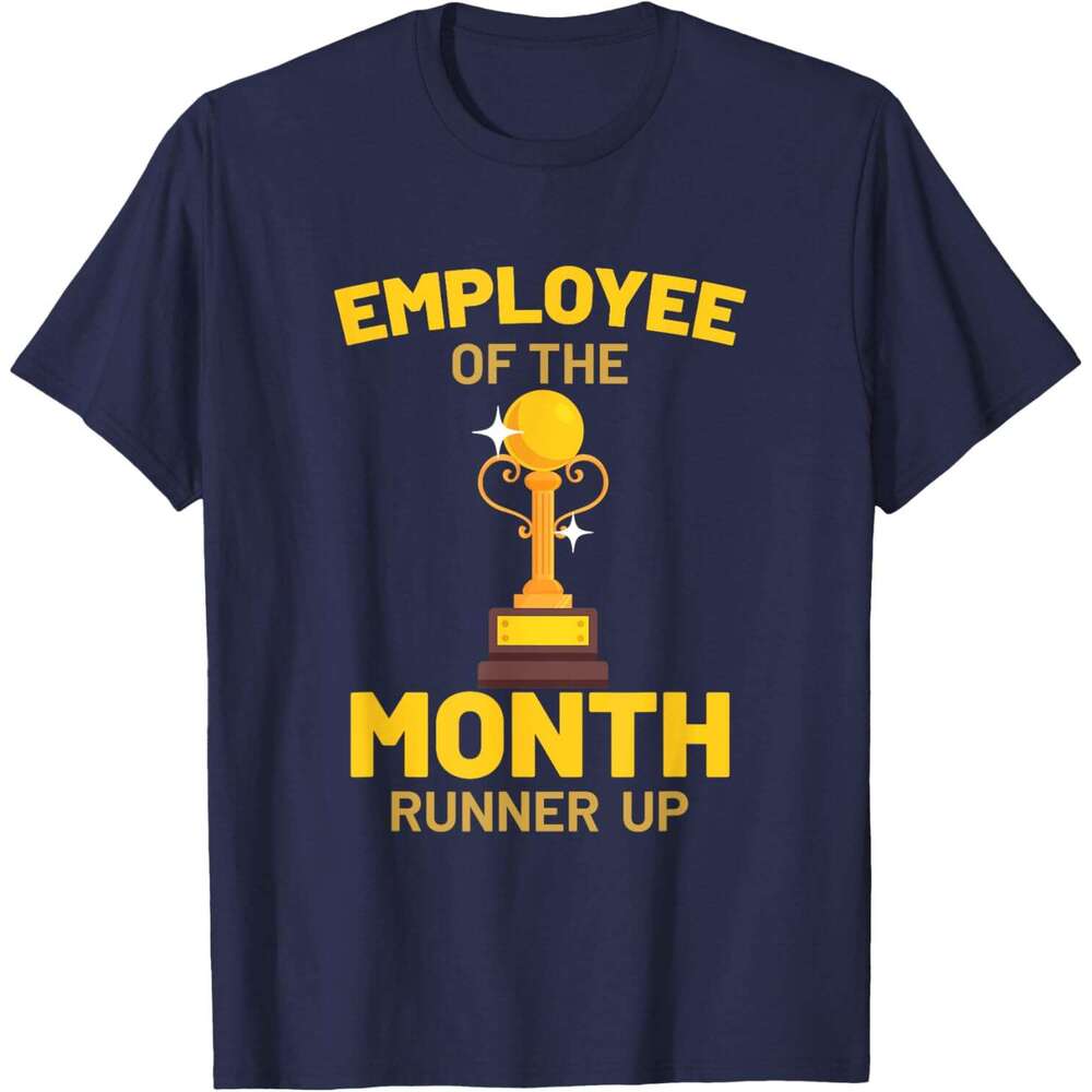 T shirt for Mens Employee of the Month Runner Up Funny Trophy Gift T-Shirt Shirts Tshirt Graphic Tee Casual Tops Clothes Short sleeve