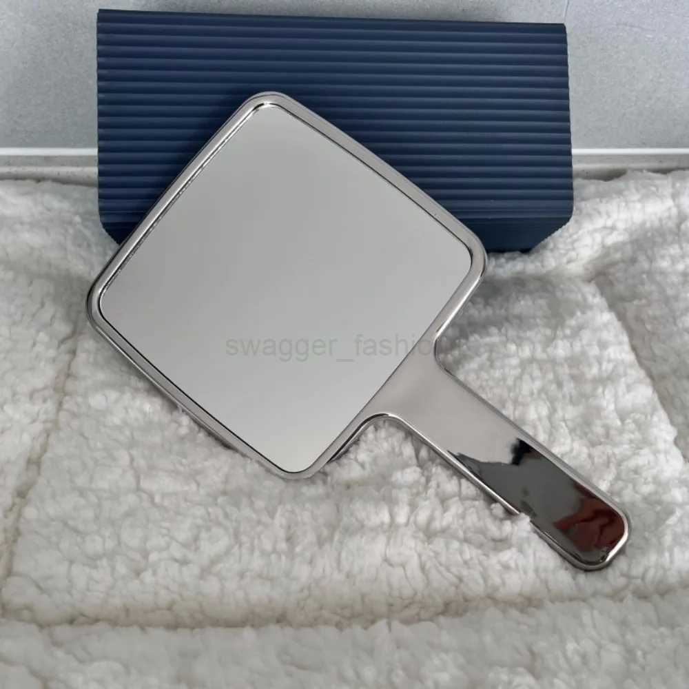 Electroplated Handle Makeup Mirrors HD Beauty Portable Round Hand Square Hand Small Make Up MirrorXJ240813