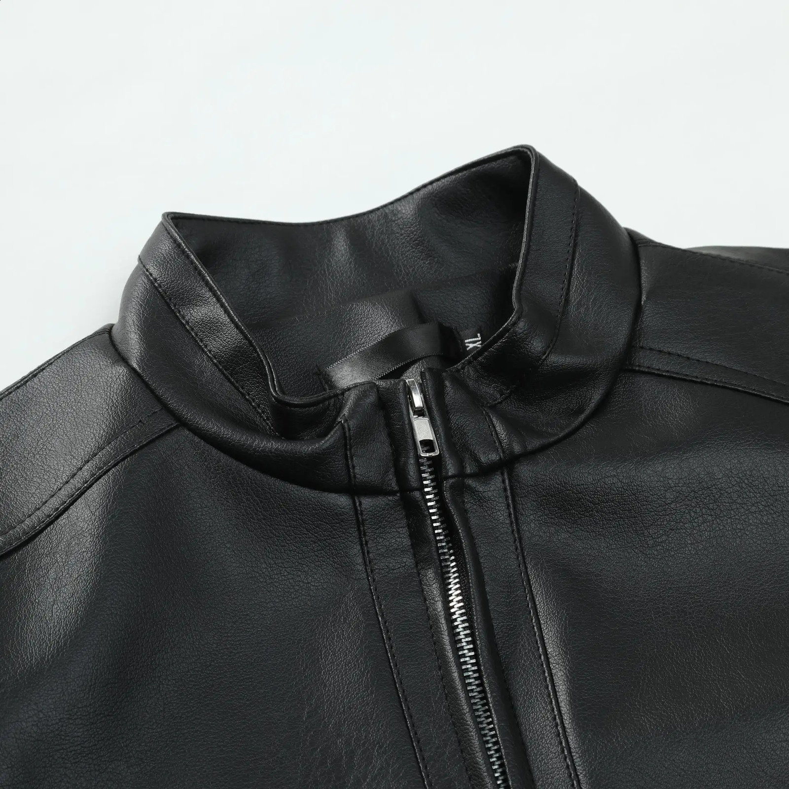 Autumn Mens Fashion Leather Jacket Slim Fit Stand Collar Pu Jacket Male Anti-Wind Motorcycle Zipper Jackets Men Outerwear 240813