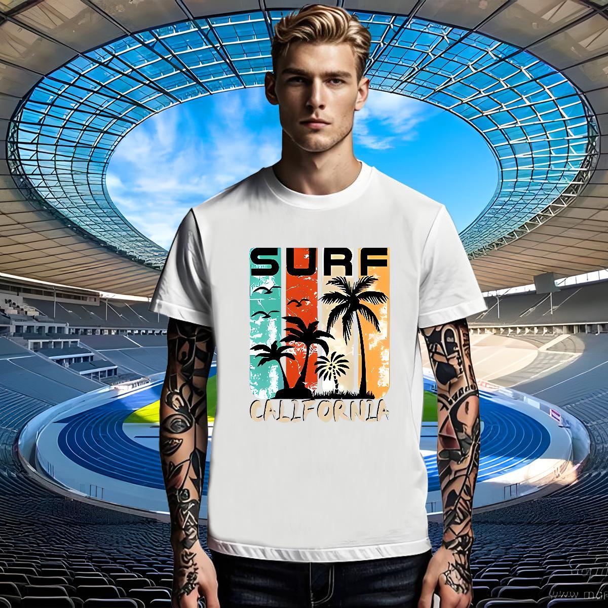 Cool Design Men Tshirts Street Wear 100% Cotton 230g Custom Print Oversized Breathable Short Sleeve beach T Shirt For Man New Designer Polos