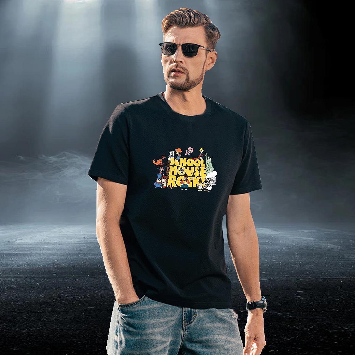 High Quality Couples T Shirts Outdoor 230g Cotton Anime Print Pure Cotton letter T Shirts Men Wholesale Top Tees