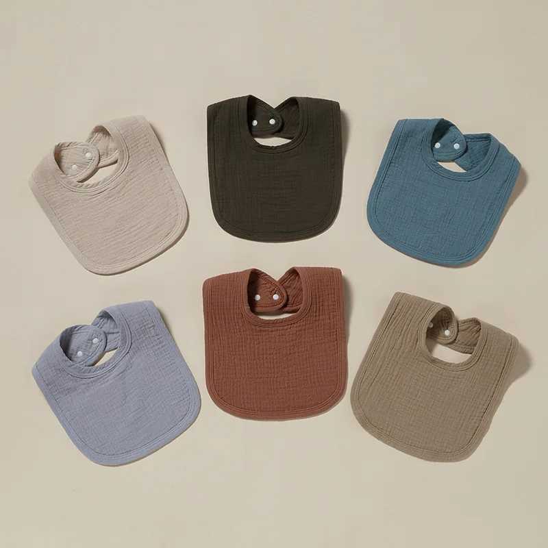 Bibs Burp Cloths Cotton Gauze Baby Bibs Autumn New Solid Color Infant Bib Newborn Burp Cloths for Kids Boy Girl Spring Soft Feeding Saliva TowelL4812