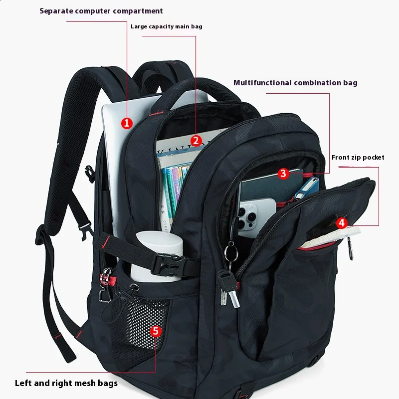 Backpack Primary School Middle Students High Bags Large Capacity Ultra Light Load Reduce Outdoor Travel Business 240813