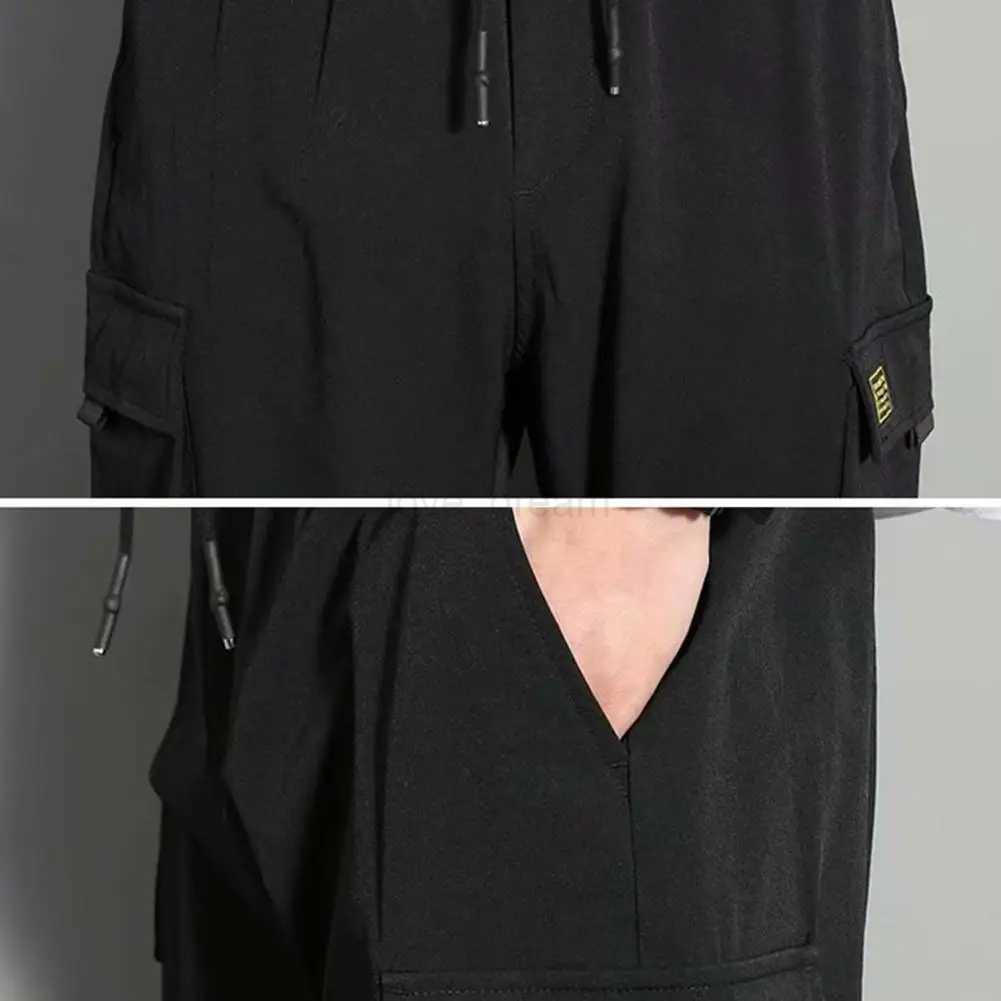 Streetwear Spring Casual Mens Pants Multi-pocket Cargo Pants Harajuku Slim Fit Elastic Waist Joggers For ManXJ240813