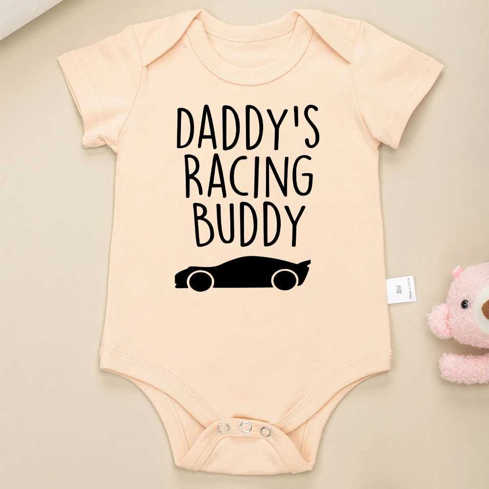 Dads racing partner baby Onesies summer O-ring short sleeved baby boy clothing simple and comfortable cotton cheap baby clothing W240812
