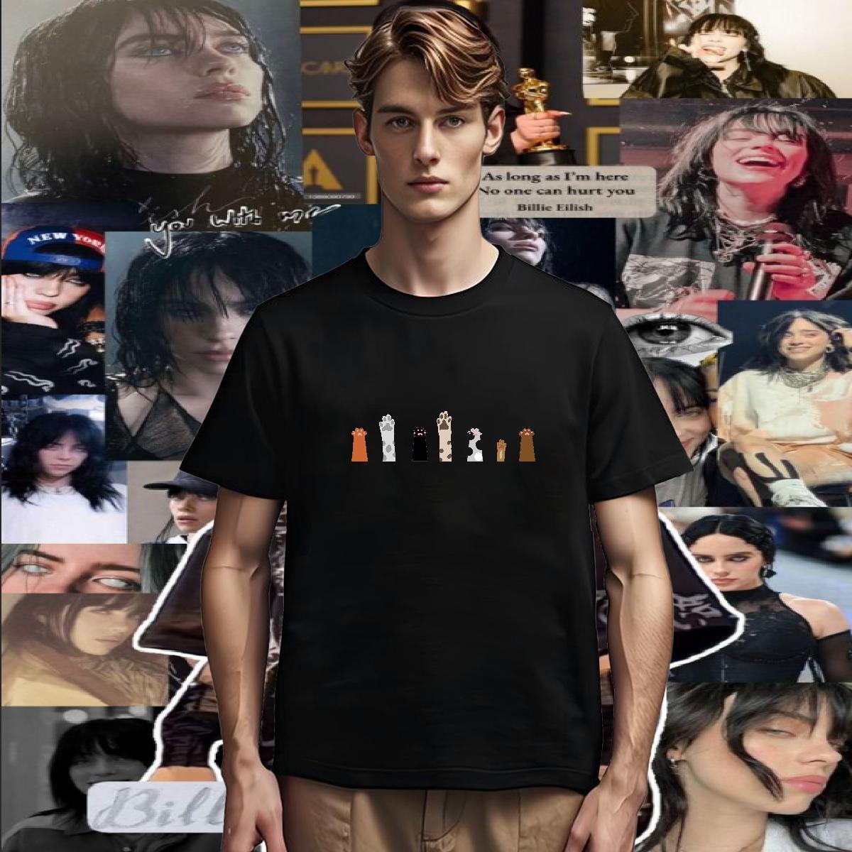 Classic Couples T Shirts cat High Street Hip Hop 230g 100% Cotton Top Tees O-Neck Short Sleeve High Quality Mens T Shirts Cartoon Printing L-4XL
