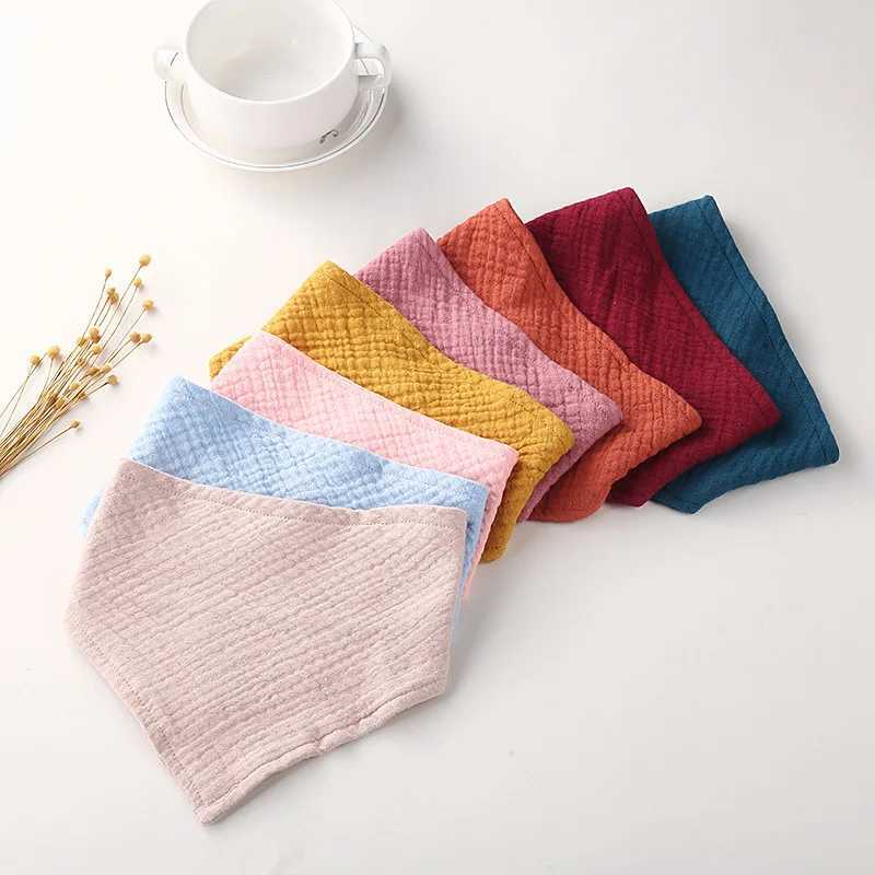 Bibs Burp Cloths Baby Bibs Infant Cotton Solid Color Triangle Scarf Feeding Saliva Towel Bandana Burp Cloth For Newborn Boys Girls Soft BibL4812
