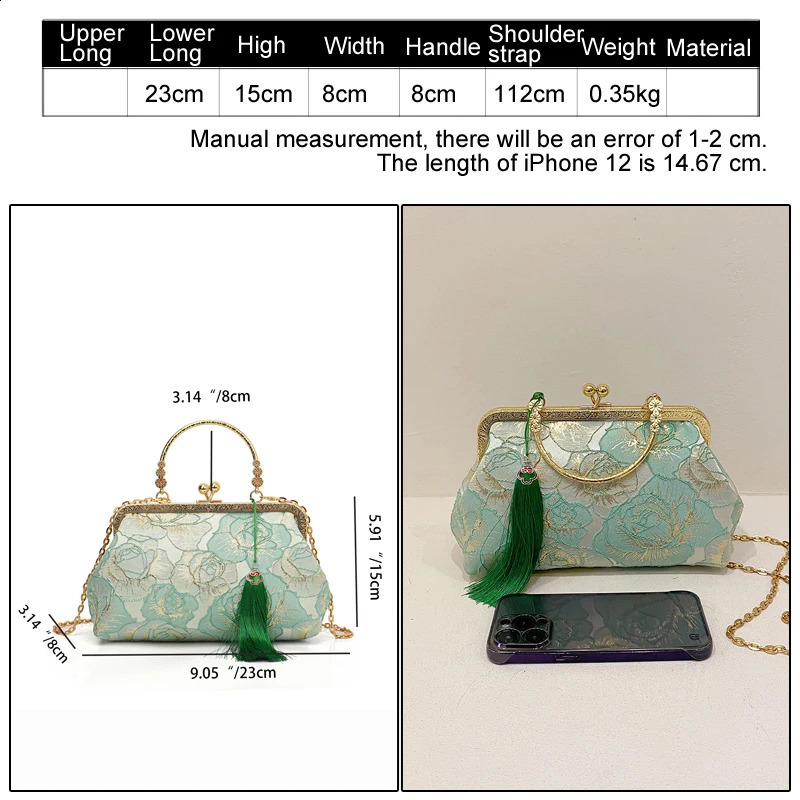 Floral print womens shoulder cross bag satin womens handbag elegant womens handbag fashionable tassel messenger clutch wallet 240812