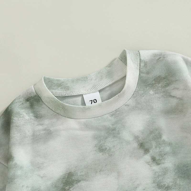 Autumn and Spring Baby Girls Boys Sportswear Hoodie Long Sleeve Tie Dye Printed Button Hoodie Fashion Baby Newborn Clothing W240812