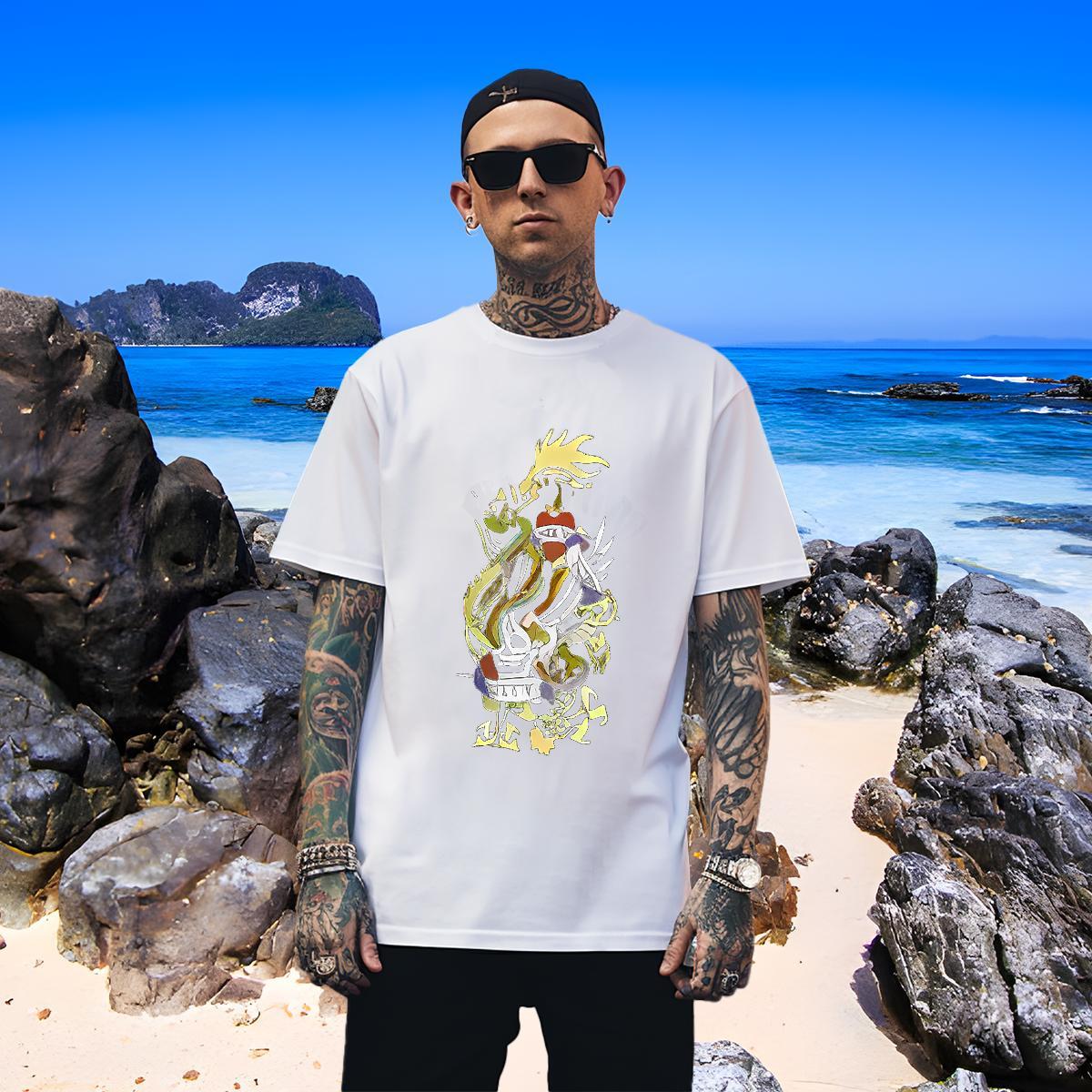 Classic T shirt halloween O Neck Short Sleeves Sports Casual Custom Anime 230g 100% Cotton Couples T Shirts Fashion Designer Polos