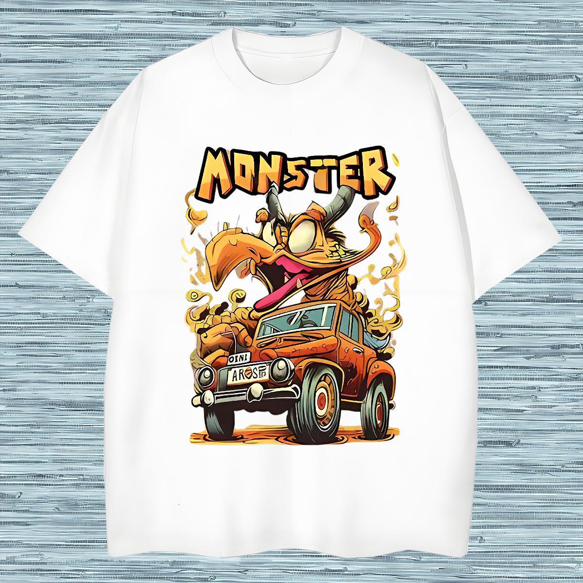 Loose Fit car T Shirt For Man Spring Summer Men Tees 230g Pure Cotton Classic Casual Breathable Short Sleeve Customized Print Tees Shirts