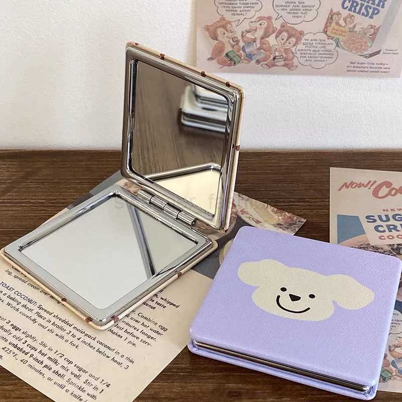 Shiny Quicksand Makeup Mirror Portable Magnifying Hand Square Makeup Standing Vanity Foldable Pocket Mirror Cute Compact GirlsXJ240813