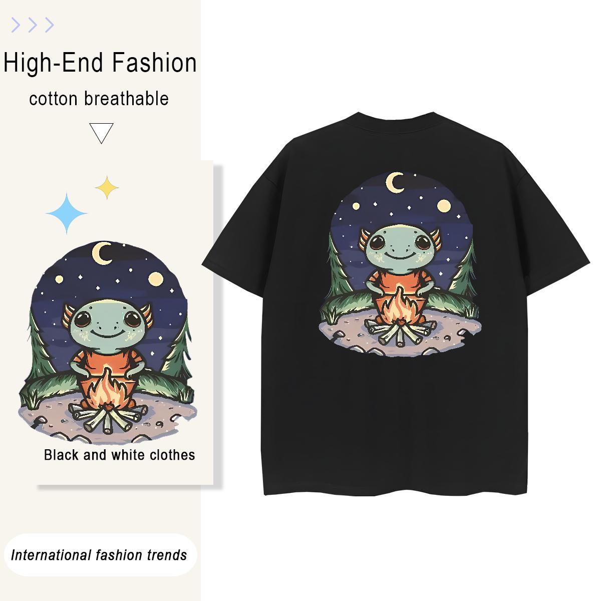 T Shirt For Man 230g 100% Cotton cute High Street Hip Hop O-Neck Short Sleeve DIY Printed Couples T Shirts Free Shipping Soft Tees Shirts
