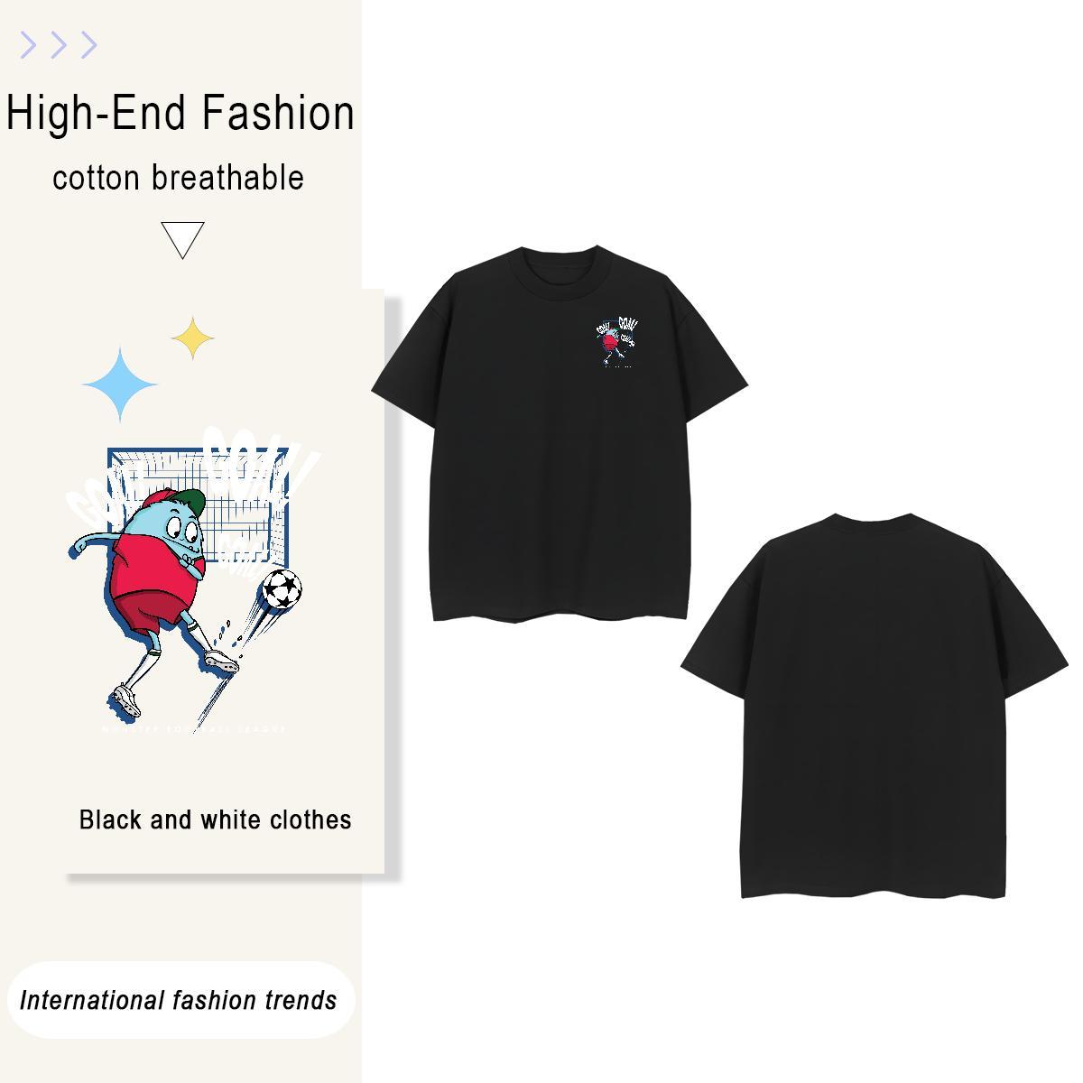 T-Shirts 230g Cotton plush Street wear Hip Hop Short Sleeve O-Neck Graphic Mens Tshirts Classic High Quality Clothings