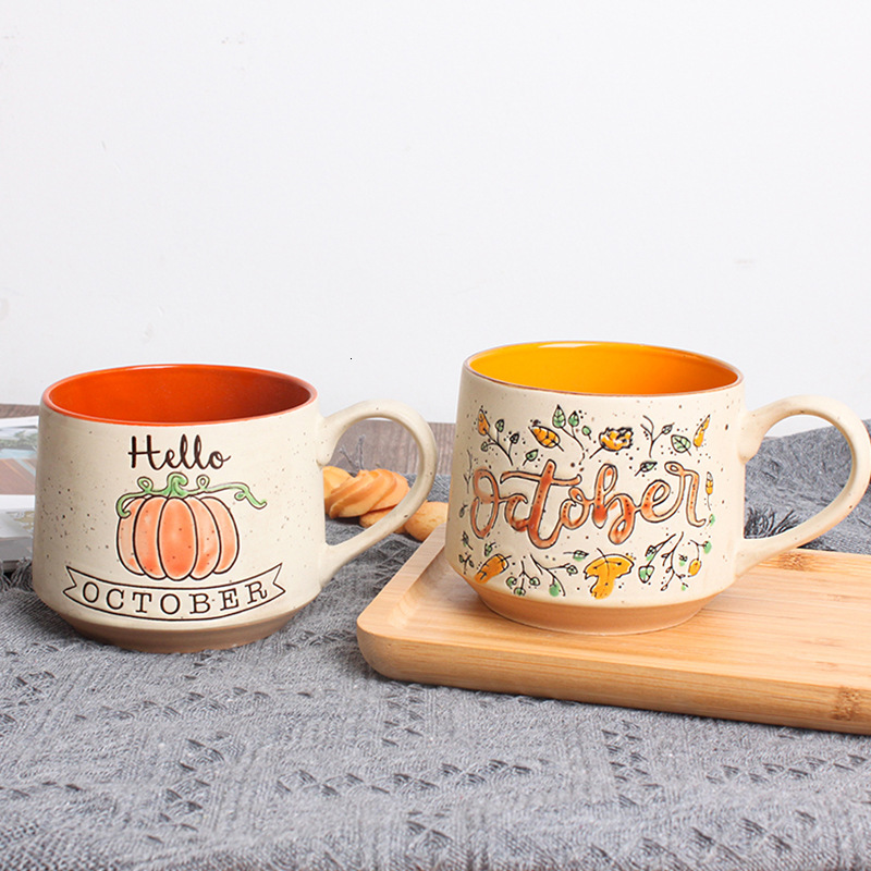 New Pumpkin Ceramic with Small Heat Transfer Mug Personalized Printed Pattern Welfare Gift Cup