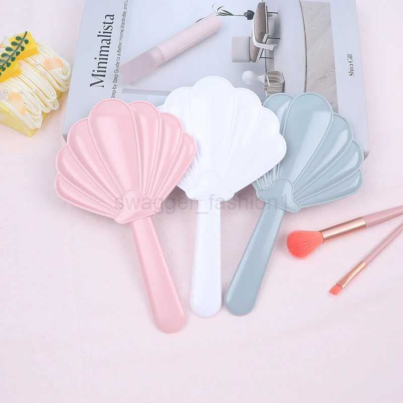 Handheld Makeup Mirror Shell Shaped Makeup Mirror With Handle SPA Salon Compact Mirrors Cosmetic Mirror For WomenXJ240813