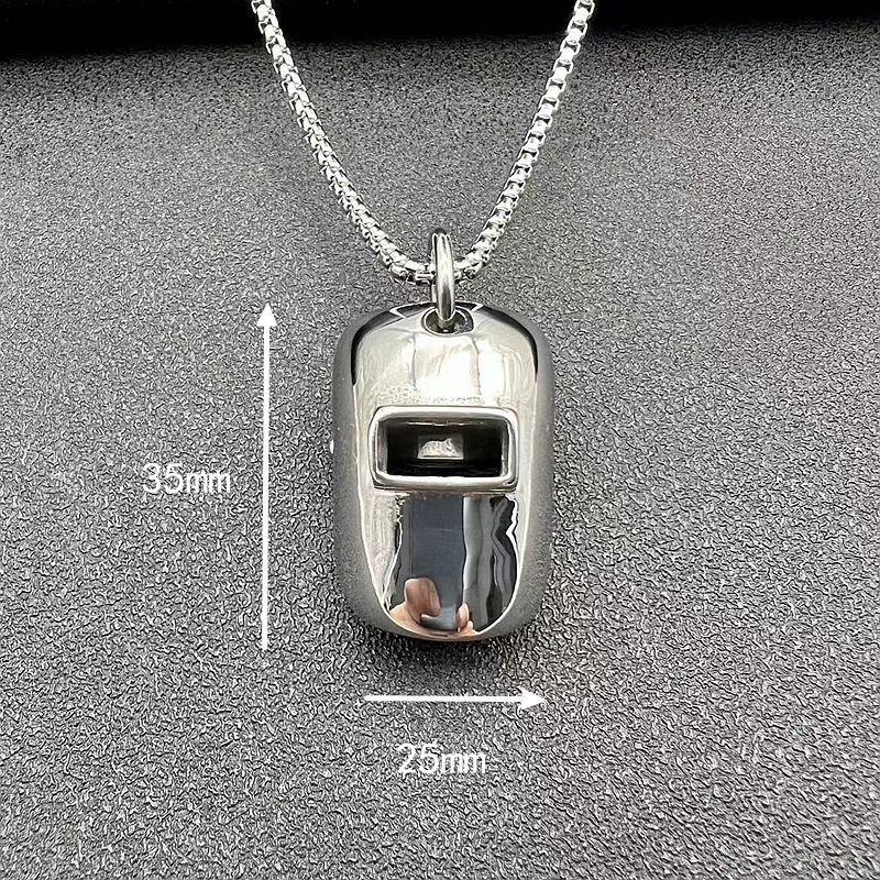 Hip Hop Shiny Helmet Mask Pendant Necklace Real Gold Plated Mens Jewelry