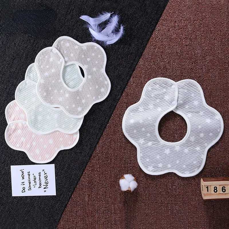 Bibs Burp Cloths New Baby Saliva Towel Waterproof Octagonal Saliva Towel Baby Products 360 Snap Button Petals Newborn Bib Baby ProductsL4812