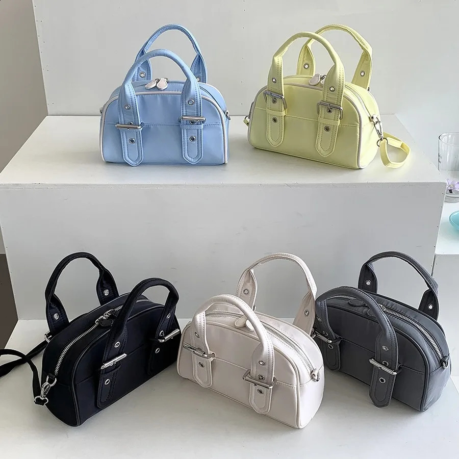 Casual nylon wallet and handbag fashionable mini Boston bag womens highquality shoulder cross body small phone flip clutch 240813