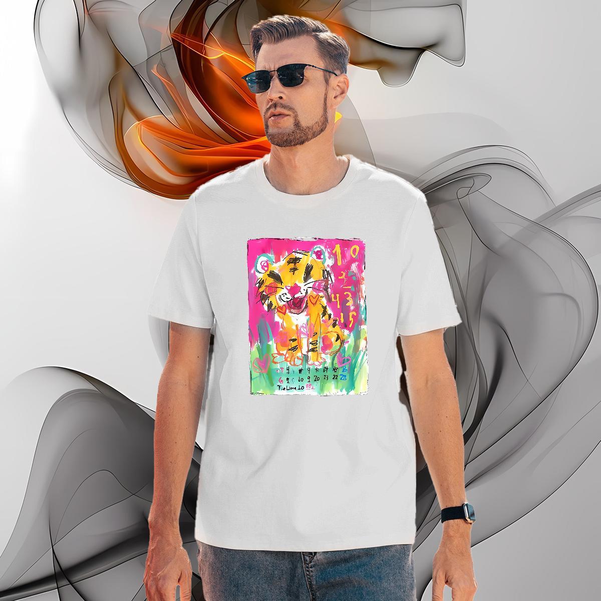 Cool T Shirts Men tiger Breathable Short Sleeve Spring Summer DIY Anime 230g 100% Cotton Men Tees Fashion Casual Wear