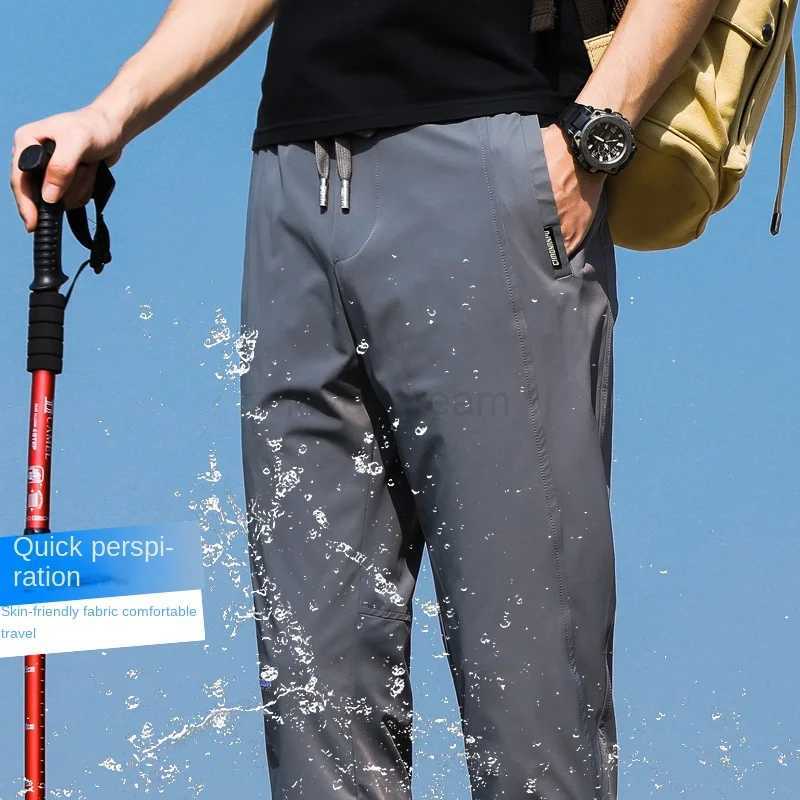 Quick-Drying Track Pants Mens Summer Thin Fashion Printed Elastic Breathable Ankle-Tied Outdoor Casual Mountaineering PantsXJ240813