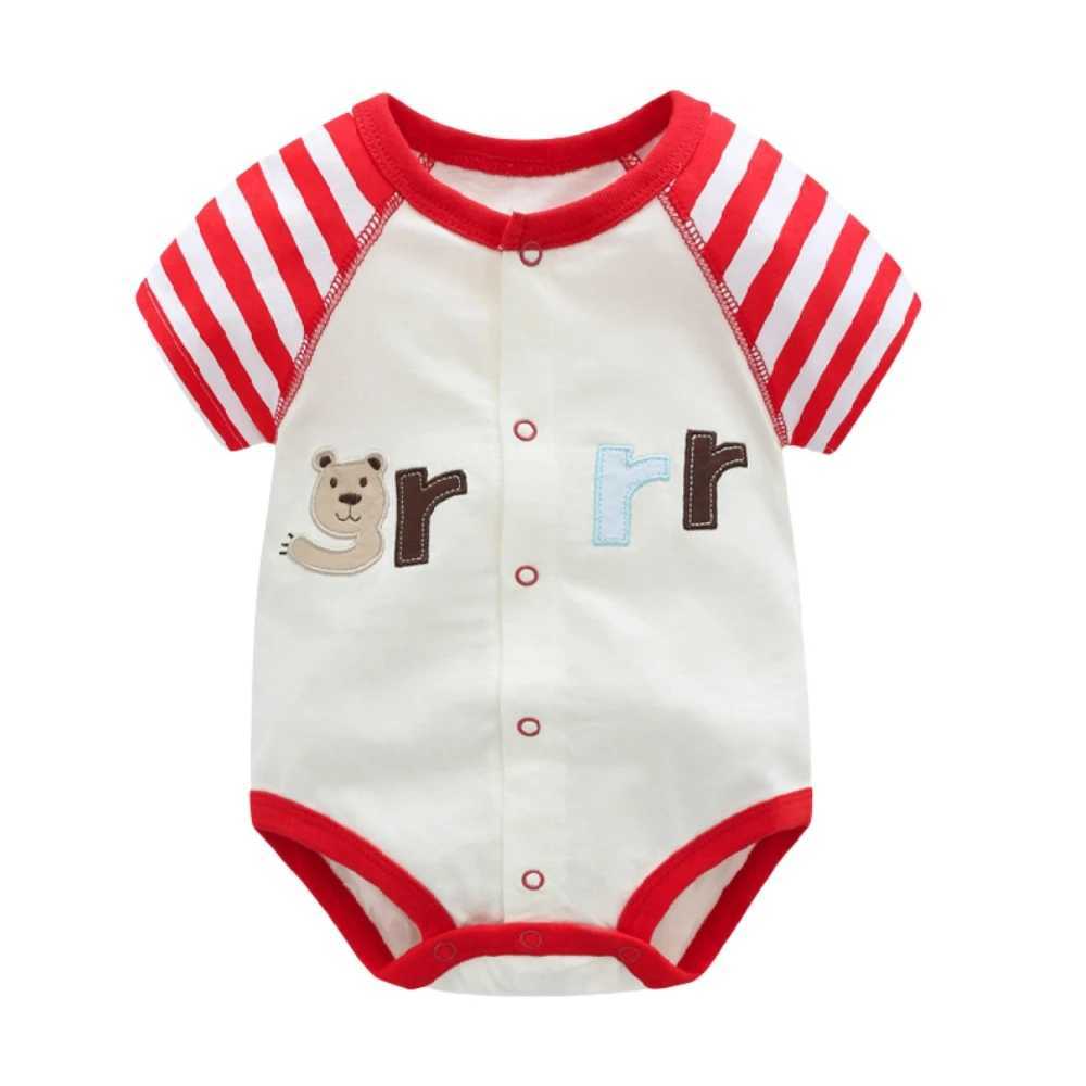 Baby tops boys onesie summer clothing jumpsuit newborn clothing short sleeved bodysuits cotton covers W240812