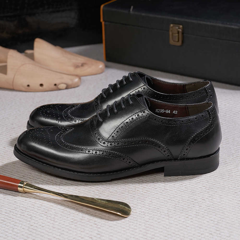 CMM British Block Business Leather Shoes for Mens Gentlemen Pointed Handmade Genuine Leather Mens Shoes Wedding Dress Shoes