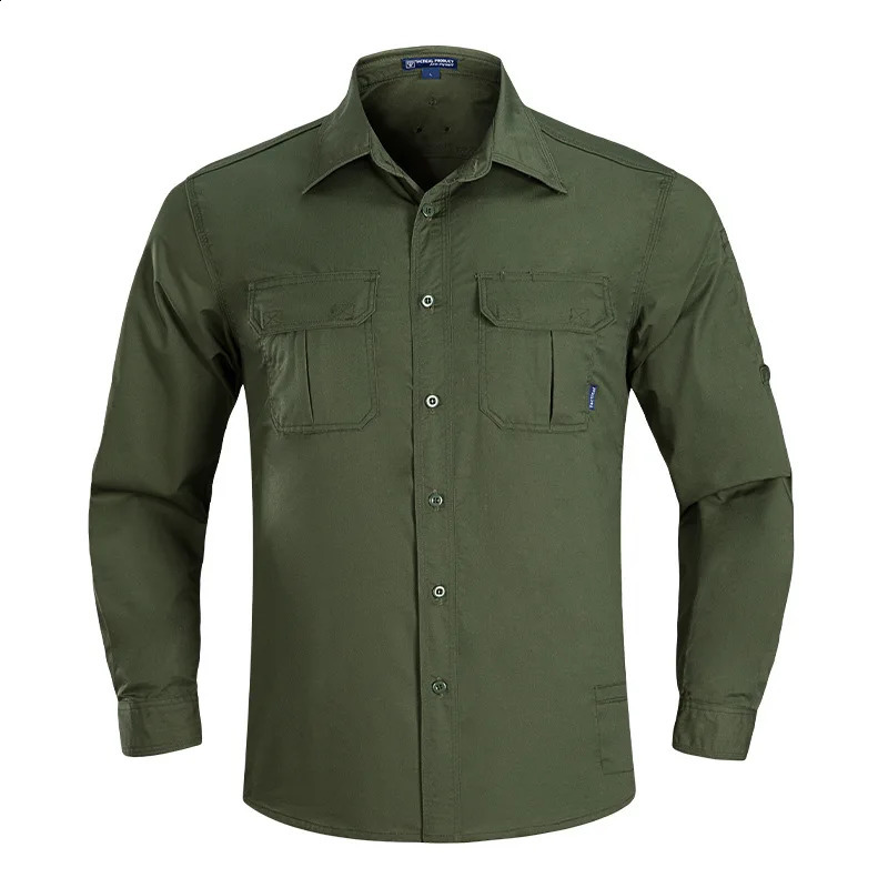 Mens summer SWAT outdoor combat multi pocket quick dry camping long sleeved shirt 240812