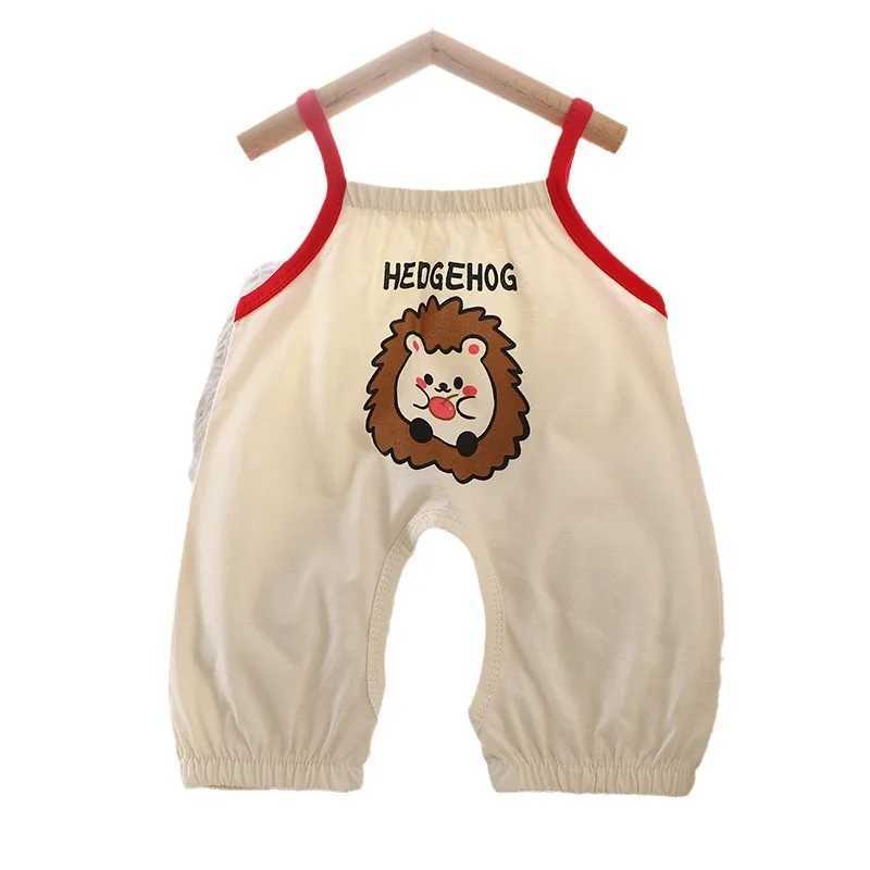 2024 New Summer Baby Mens Slimming jumpsuit Pajama Girls Open crotch Newborn Childrens jumpsuit W240812