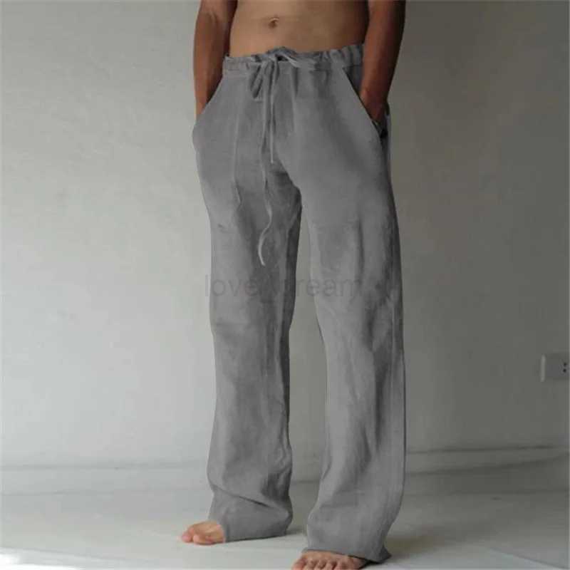 Mens Cotton Linen Casual Pants Male Shorts Pants Breathable Trousers Fitness Streetwear for Men Clothing Jogging Autumn SummerXJ240813