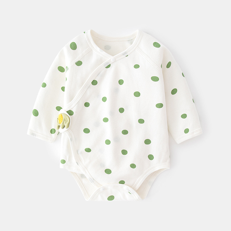Baby butt-jacket Spring and autumn baby triangle clothes pure cotton newborn long sleeve polka dot onesie boneless climbing suit