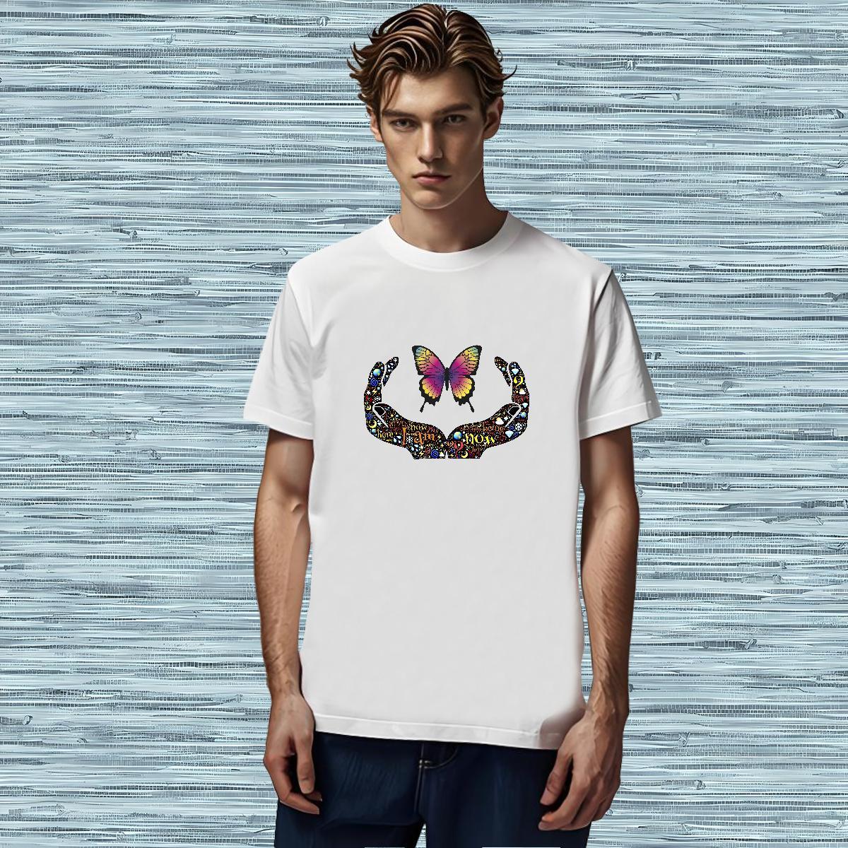 T Shirt For Man 100% Cotton 230g hands Street Casual Breathable Crew Neck Custom Print Plus Size Mens Tshirts Designer Brand Tops Tees